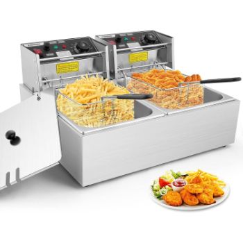 9. Hopekings Commercial Deep Fryer with Baskets & Lids, 12.7QT Electric Deep Fryer